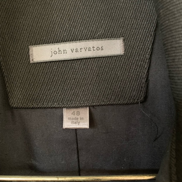 Men’s Black John Varvatos wool outer long coat made in Italy - Picture 8 of 8